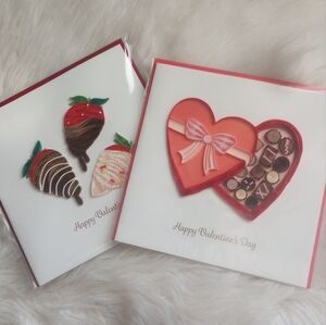 2 Valentine's Day Quilling Cards Box of Chocolates & Chocolate Strawberries